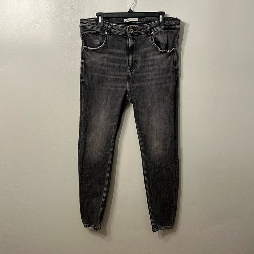 Zara Cropped Skinny Jeans - Gray